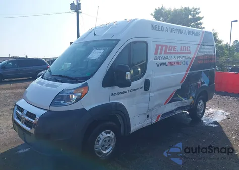 2018 Ram Promaster 2500 High Roof 136 Wb z USA, uszkodzony, nr VIN 3C6TRVCG1JE155102